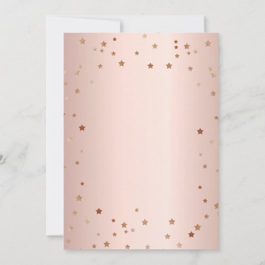 Invitation Anniversaire rose or Capricorn constellation d'éto (Dos)