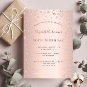 Invitation Anniversaire rose or diamant arroser