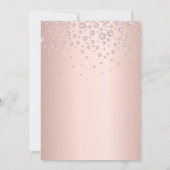 Invitation Anniversaire rose or diamants musique (Dos)