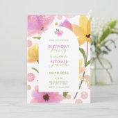 Invitation Anniversaire rose pastel (Debout devant)