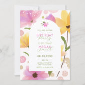 Invitation Anniversaire rose pastel (Devant)
