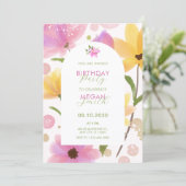 Invitation Anniversaire rose pastel (Debout devant)