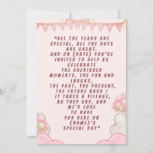 Invitation Anniversaire Rose pour Enfants (Dos)