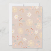 Invitation Anniversaire rose soleil mignon (Dos)