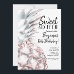 Invitation Anniversaire rose Tropical Ananas Sweet 16<br><div class="desc">Personnaliser pour tout événement.</div>