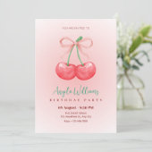 Invitation Anniversaire rouge cerisier (Debout devant)