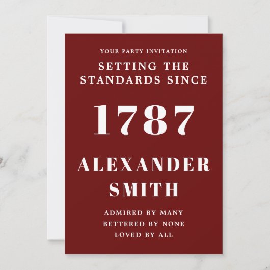 Invitation Anniversaire Rouge Et Blanc (Devant)