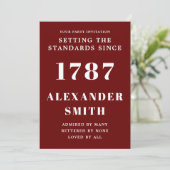 Invitation Anniversaire Rouge Et Blanc (Debout devant)