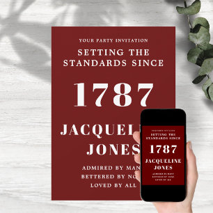 Invitation Anniversaire Rouge Et Blanc