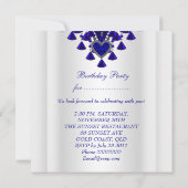 Invitation Anniversaire Royal Bleu Blanc Coeur Diamond (Dos)