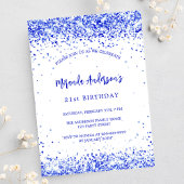 Invitation Anniversaire royal bleu blanc luxe