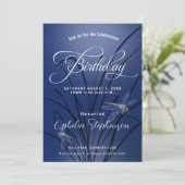 Invitation Anniversaire Royal Blue Dragonfly (Debout devant)
