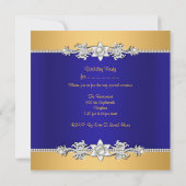 Invitation Anniversaire Royal Blue Pearl Trim Jewel (Dos)