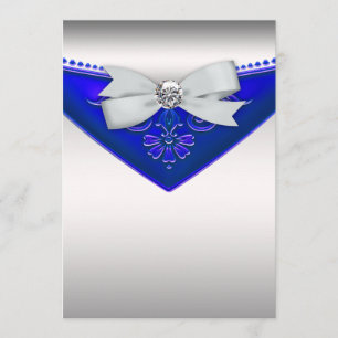 Invitation anniversaire royale bleu diamant blanc