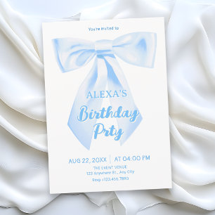 Invitation Anniversaire ruban bleu
