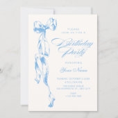 Invitation Anniversaire ruban bleu (Devant)