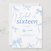 Invitation Anniversaire Ruban Bleu (Devant)