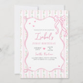 Invitation Anniversaire Ruban Rose (Devant)