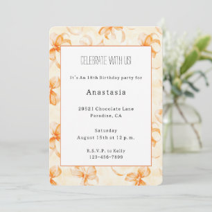 Invitation Anniversaire Rubans Orange