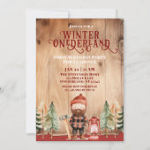 Invitation Anniversaire Russe de Lumberjack d'hiver (Devant)