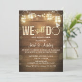 Invitation Anniversaire Rustic Vow Renouvellement  (Debout devant)