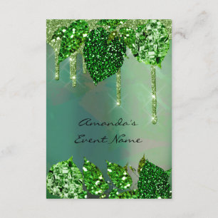 Invitation Anniversaire Rustique Bois Rose Vert Gouttes Feuil