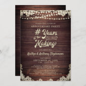 Invitation Anniversaire Rustique Chaîne En Bois Éclairage Lie (Devant / Derrière)