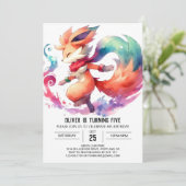 Invitation Anniversaire Rustique Chic Fox (Debout devant)