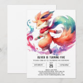 Invitation Anniversaire Rustique Chic Fox (Devant / Derrière)