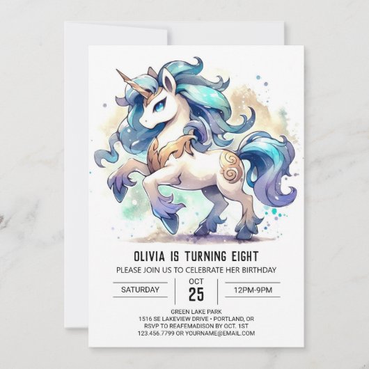 Invitation Anniversaire Rustique Custom Horse (Devant)