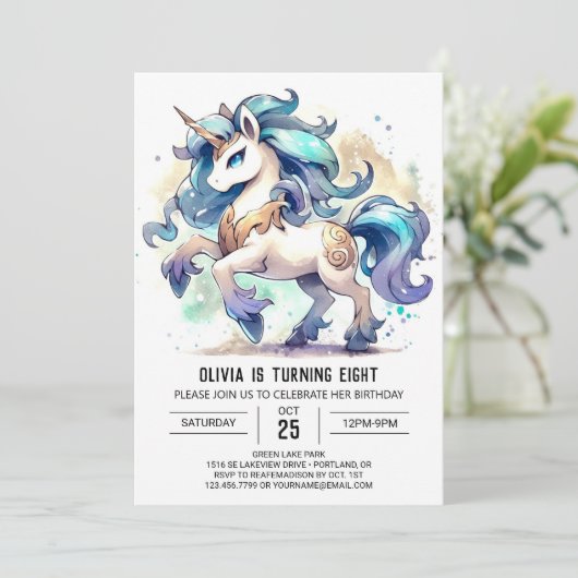 Invitation Anniversaire Rustique Custom Horse (Debout devant)