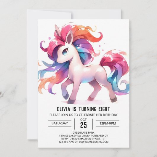 Invitation Anniversaire Rustique de Cheval Enfants (Devant)