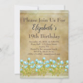 Invitation Anniversaire rustique de l'or toscan (Devant)