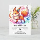 Invitation Anniversaire rustique de Renard (Debout devant)