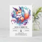 Invitation Anniversaire rustique de Renard (Debout devant)