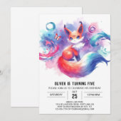 Invitation Anniversaire rustique de Renard modifiable (Devant / Derrière)