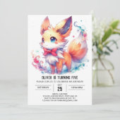 Invitation Anniversaire rustique de Renard modifiable (Debout devant)