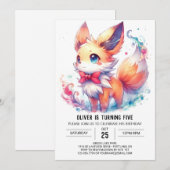 Invitation Anniversaire rustique de Renard modifiable (Devant / Derrière)