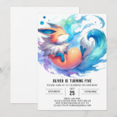 Invitation Anniversaire rustique de Renard modifiable (Devant / Derrière)