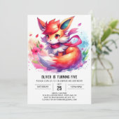 Invitation Anniversaire rustique de Renard modifiable (Debout devant)