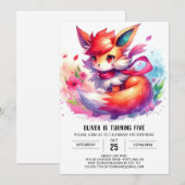 Invitation Anniversaire rustique de Renard modifiable (Devant / Derrière)