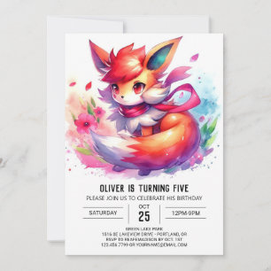 Invitation Anniversaire rustique de Renard modifiable