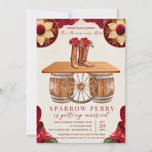 Invitation anniversaire rustique de style western (Devant)