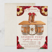 Invitation anniversaire rustique de style western (Devant / Derrière)