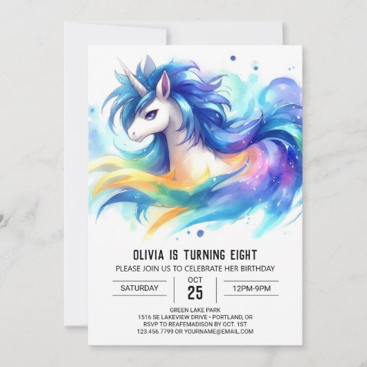 Invitation Anniversaire Rustique Digital Horse (Devant)