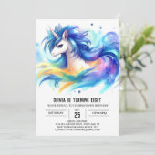 Invitation Anniversaire Rustique Digital Horse (Debout devant)