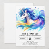 Invitation Anniversaire Rustique Digital Horse (Devant / Derrière)