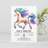 Invitation Anniversaire Rustique Digital Horse (Debout devant)