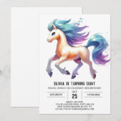 Invitation Anniversaire Rustique Digital Horse (Devant / Derrière)