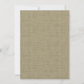 Invitation Anniversaire Rustique du Mariage Burlap (Dos)